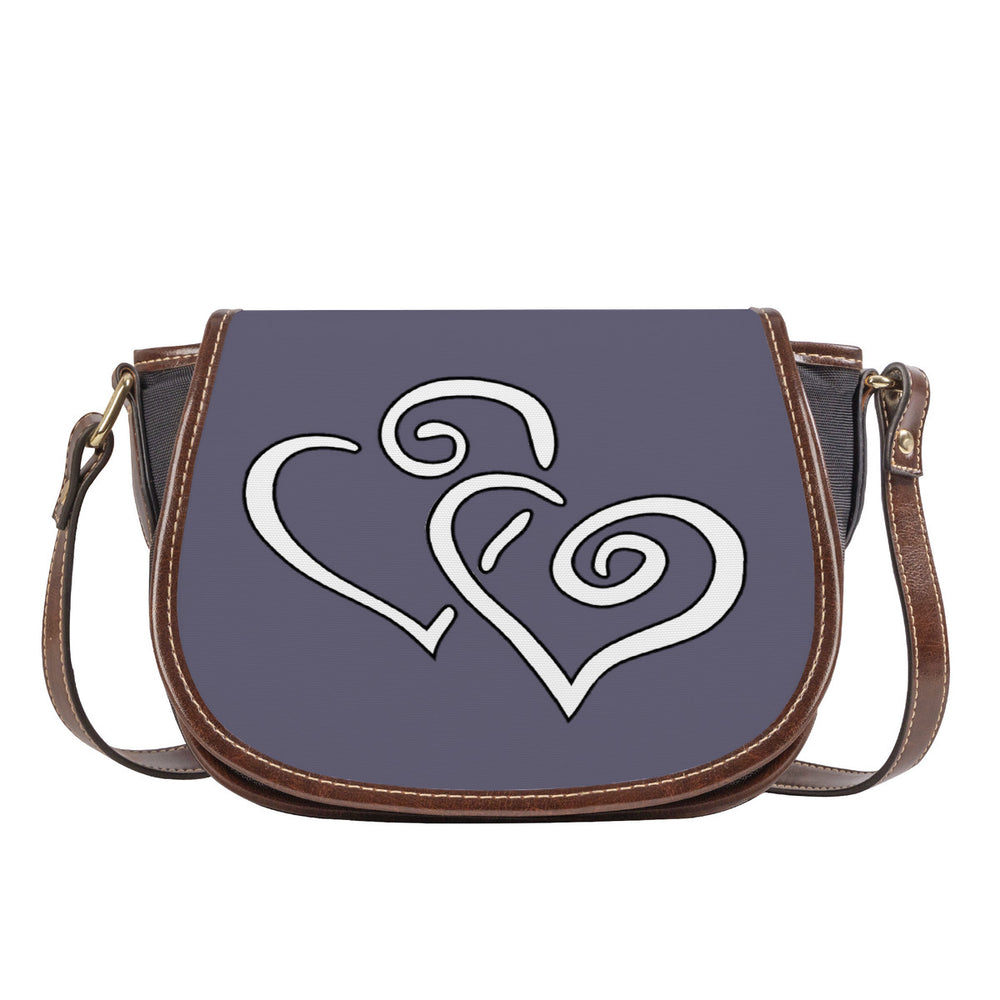 Ti Amo I love you - Exclusive Brand - Dolphin - Double White Heart - Saddle Bag