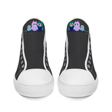 Load image into Gallery viewer, Ti Amo I love you  - Exclusive Brand - Shark - 3 Owls - High-Top Canvas Shoes - White Soles
