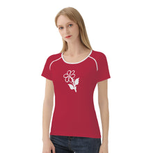 Load image into Gallery viewer, Ti Amo I love you - Exclusive Brand - Brick Red - White Daisy - Women&#39;s T shirt - Dizes XS-2XL
