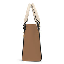 Load image into Gallery viewer, Ti Amo I love you - Exclusive Brand - Mocha 2 - Luxury Womens PU Tote Bag - Cream Straps
