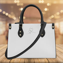 Load image into Gallery viewer, Ti Amo I love you - Exclusive Brand  - White - Luxury Womens PU Tote Bag - Black Straps
