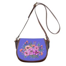 Load image into Gallery viewer, Ti Amo I love you - Exclusive Brand - Medium Purple - Floral Bouquet - Saddle Bag
