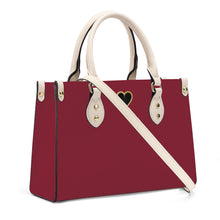 Load image into Gallery viewer, Ti Amo I love you - Exclusive Brand - Merlot - Luxury Womens PU Tote Bag - Cream Straps
