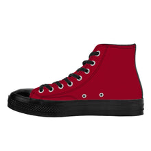 Load image into Gallery viewer, Ti Amo I love you - Christmas Candy - Double White Heart - High Top Canvas Shoes - Black  Soles
