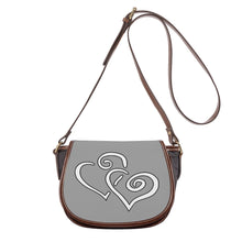 Load image into Gallery viewer, Ti Amo I love you - Exclusive Brand - Silver Chalice - Double White Heart - Saddle Bag
