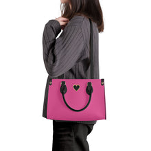 Load image into Gallery viewer, Ti Amo I love you - Exclusive Brand - Raspberry Rose - Luxury Womens PU Tote Bag - Black Straps
