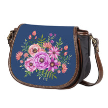 Load image into Gallery viewer, Ti Amo I love you - Exclusive Brand - San Juan - Fushia Pink &amp; Tony&#39;s Pink Floral Pattern -  Saddle Bag
