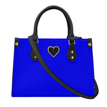 Load image into Gallery viewer, Ti Amo I love you - Exclusive Brand - Blue - Luxury Women PU Tote Bag - Black Straps
