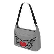 Load image into Gallery viewer, Ti Amo I love you - Exclusive Brand - Philippine Gray - Skeleton Heart Hands  -  Journey Computer Shoulder Bag
