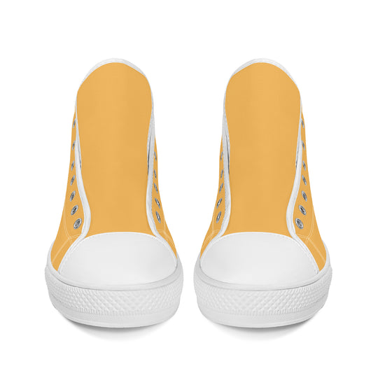 Ti Amo I love you - Exclusive Brand - Light Orange - High-Top Canvas Shoes - White Soles