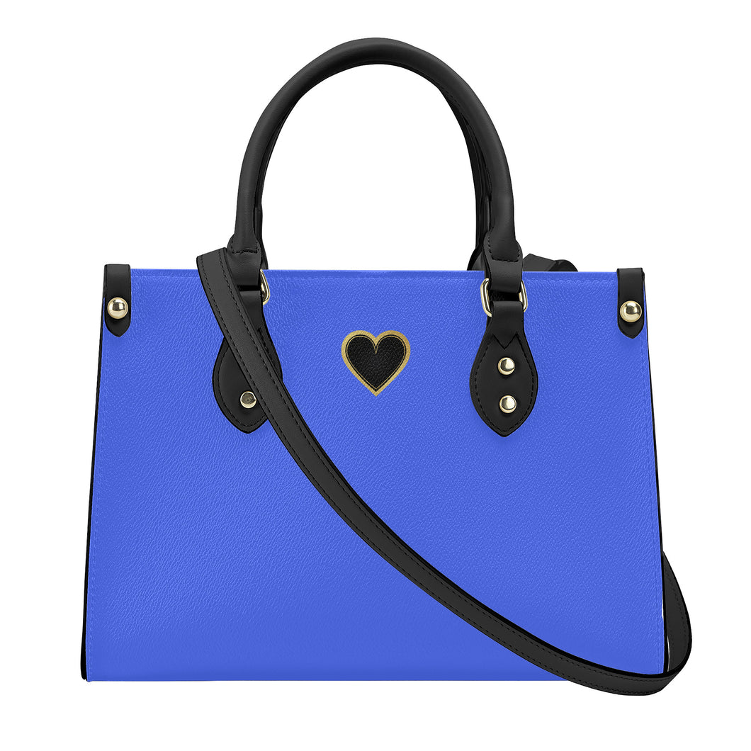 Ti Amo I love you - Exclusive Brand - Neon Blue - Luxury Womens PU Tote Bag - Black Straps