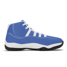 Load image into Gallery viewer, Ti Amo I love you - Exclusive Brand - San Marino Blue  - Double White Heart - High Top Air Retro Sneakers - White Laces
