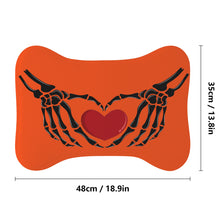 Load image into Gallery viewer, Ti Amo I love you - Exclusive Brand - Orange - Skeleton Hands with Heart  - Big Paws Pet Rug
