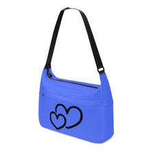 Load image into Gallery viewer, Ti Amo I love you - Exclusive Brand - Blueberry 2 - Double Black Heart - Journey Computer Shoulder Bag
