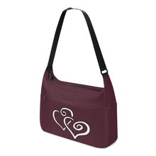 Load image into Gallery viewer, Ti Amo I love you - Exclusive Brand - Livid Brown 2 - Double White Heart - Journey Computer Shoulder Bag
