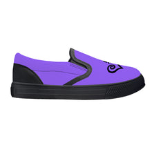 Load image into Gallery viewer, Ti Amo I love you - Exclusive Brand - Heliotrope 3 - Double Black Heart - Kids Slip-on shoes - Black Soles
