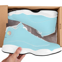 Load image into Gallery viewer, Ti Amo I love you - Exclusive Brand - Cyan Opaque  - Double Heart Logo - Mens / Womens - Unisex  Basketball Shoes - White Laces
