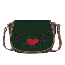 Load image into Gallery viewer, Ti Amo I love you - Exclusive Brand - Celtic - Skeleton Hands with Heart - Saddle Bag
