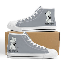 Load image into Gallery viewer, Ti Amo I love you  - Exclusive Brand - Gray Chateau - Talk to the Paw - High-Top Canvas Shoes - White
