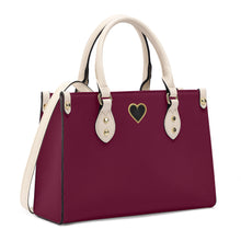 Load image into Gallery viewer, Ti Amo I love you - Exclusive Brand - Mulberry Wood - Luxury Womens PU Tote Bag - Cream Straps
