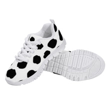 Load image into Gallery viewer, Ti Amo I love you - Exclusive Brand - White with Black Cow Spots - Kids Sneakers - White Soles
