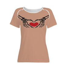 Load image into Gallery viewer, Ti Amo I love you - Exclusive Brand - Feldspar - Skeleton Hands with Heart  -Women&#39;s T shirt - Sizes XS-2XL
