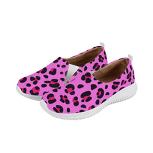 Load image into Gallery viewer, Ti Amo I love you - Exclusive Brand - Persian Pink with Cerise Leopard Spots - Womens Casual Slip On Shoes
