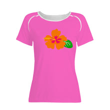 Load image into Gallery viewer, Ti Amo I love you - Exclusive Brand - Hot Pink - Hawaiian Flower - Women&#39;s T shirt
