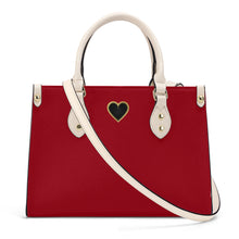 Load image into Gallery viewer, Ti Amo I love you - Exclusive Brand - Red Wine - Luxury Womens PU Tote Bag - Cream Straps
