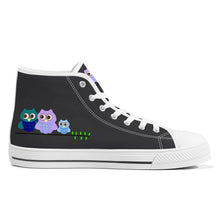 Load image into Gallery viewer, Ti Amo I love you  - Exclusive Brand - Shark - 3 Owls - High-Top Canvas Shoes - White Soles
