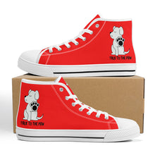 Load image into Gallery viewer, Ti Amo I love you  - Exclusive Brand - Red - TALK TO THE PAW -  High-Top Canvas Shoes - White Soles
