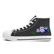 Load image into Gallery viewer, Ti Amo I love you  - Exclusive Brand - Shark - 3 Owls - High-Top Canvas Shoes - White Soles
