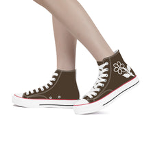 Load image into Gallery viewer, Ti Amo I love you - Exclusive Brand - Abbot - White Daisy - High Top Canvas Shoes - White  Soles
