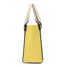 Load image into Gallery viewer, Ti Amo I love you - Exclusive Brand - Yellow Tan - Luxury Womens PU Tote Bag - Cream Straps
