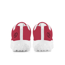 Load image into Gallery viewer, Ti Amo I love you - Exclusive Brand - Brick Red - Double Black Heart - Womens Mesh Heightening Shake Wedge Platform Shoes
