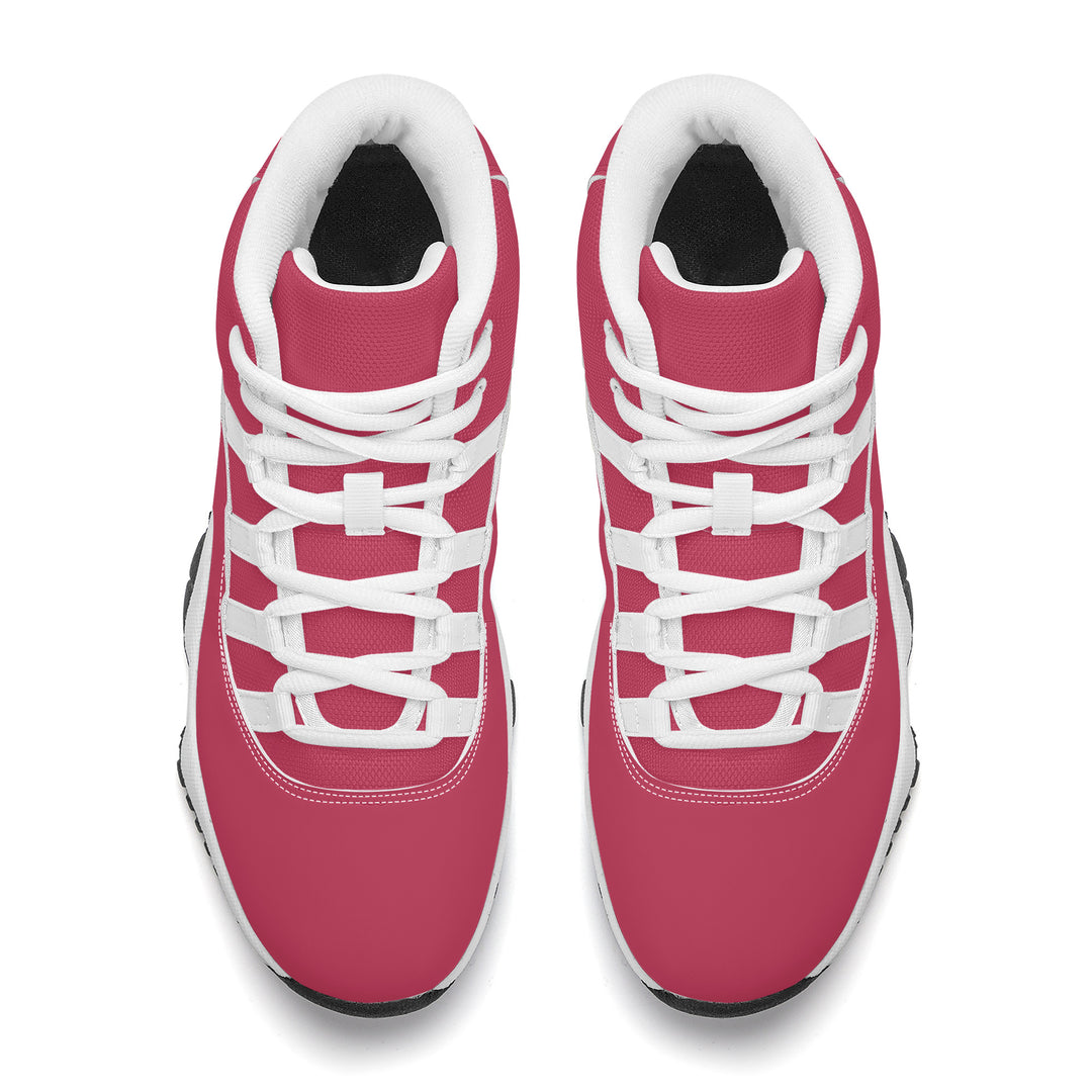 Ti Amo I love you - Exclusive Brand - Viva Magenta - Skeleton Hands with Heart - High Top Air Retro Sneakers - White Laces