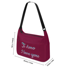 Load image into Gallery viewer, Ti Amo I love you - Exclusive Brand - Claret Red - Pastel Lettering -  Journey Computer Shoulder Bag
