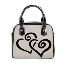 Load image into Gallery viewer, Ti Amo I love you - Exclusive Brand - Swirl - Double Black Heart -  Shoulder Handbag
