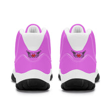 Load image into Gallery viewer, Ti Amo I love you - Exclusive Brand - Deep Lavender Magenta - Skeleton Hands with Heart - High Top Air Retro Sneakers - White Laces
