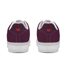 Load image into Gallery viewer, Ti Amo I love you - Exclusive Brand - Deep Wine - Skelton Hands with Heart - Transparent Low Top Air Force Leather Shoes
