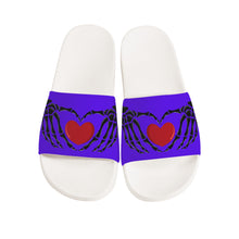 Load image into Gallery viewer, Ti Amo I love you - Exclusive Brand - Dark Purple - Skeleton Hands with Heart -  Slide Sandals - White Soles
