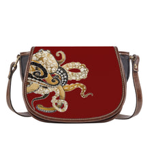 Load image into Gallery viewer, Ti Amo I love you - Exclusive Brand - Dark Burgundy - Octopus - Saddle Bag
