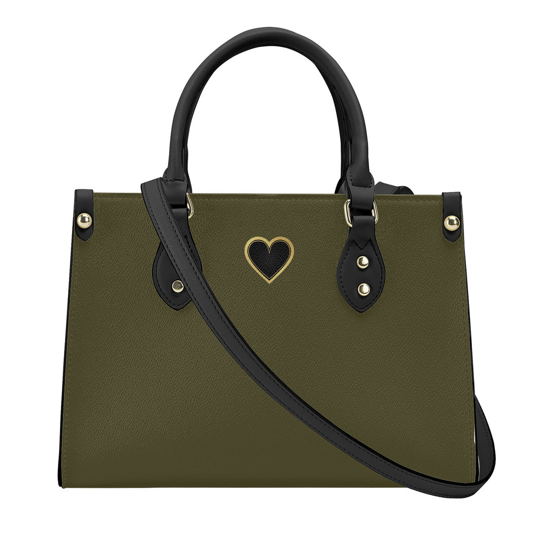 Ti Amo I love you - Exclusive Brand - Woodland - Luxury Womens PU Tote Bag - Black Straps