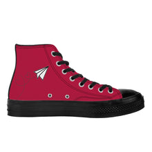 Load image into Gallery viewer, Ti Amo I love you - Exclusive Brand - Cardinal - Paper Airplane - High Top Canvas Shoes - Black Soles
