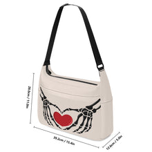 Load image into Gallery viewer, Ti Amo I love you - Exclusive Brand - Pearl Bush - Skeleton Heart Hands  -  Journey Computer Shoulder Bag
