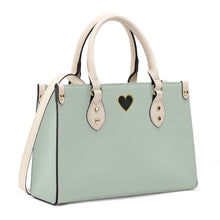 Load image into Gallery viewer, Ti Amo I love you - Exclusive Brand - Green Eyes - Luxury Womens PU Tote Bag - Cream Straps
