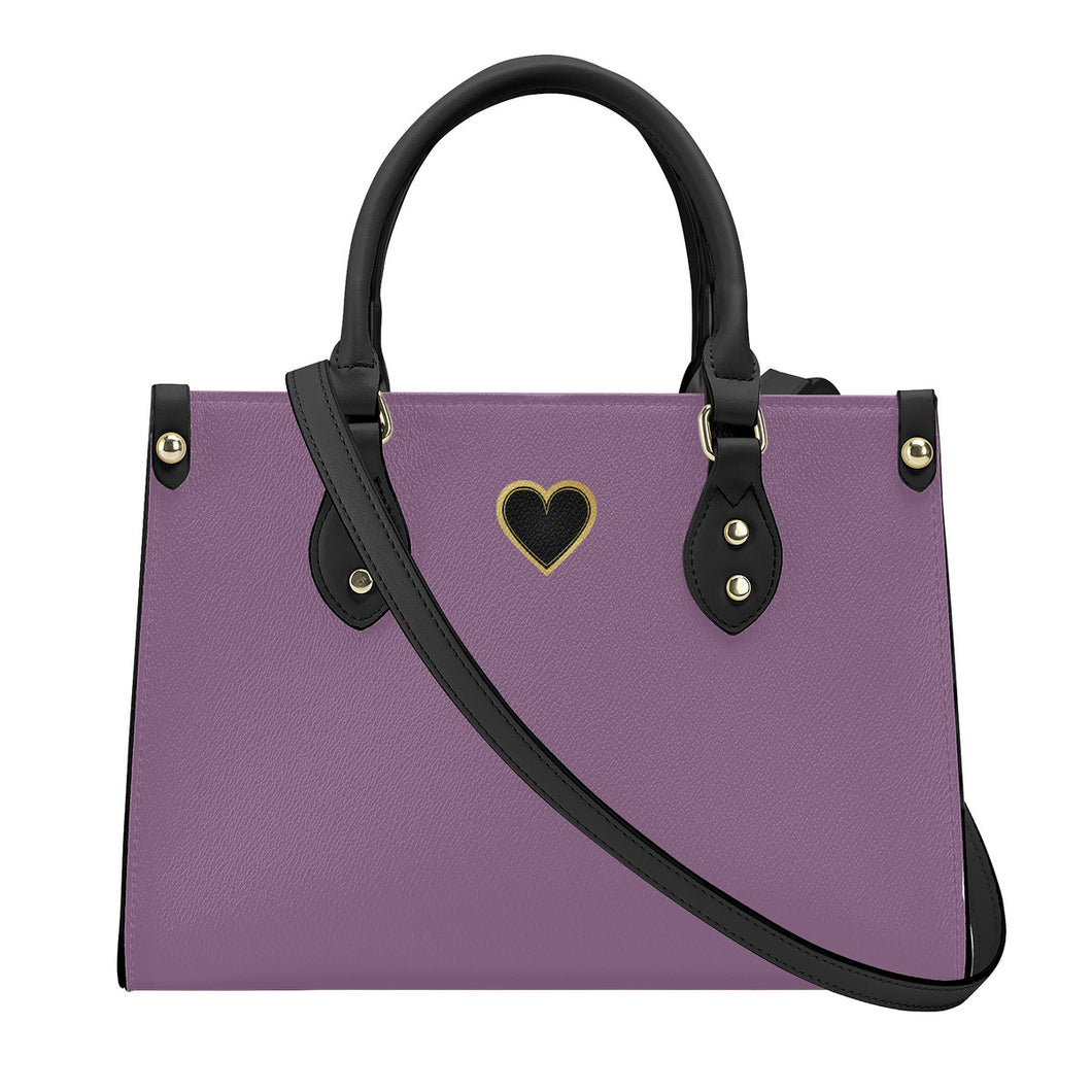 Ti Amo I love you - Exclusive Brand - Viola Purple - Luxury Womens PU Tote Bag - Black Straps