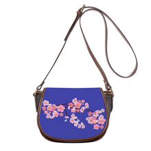 Load image into Gallery viewer, Ti Amo I love you - Exclusive Brand  - Bright Blue - Cherry Blossom -  Saddle Bag
