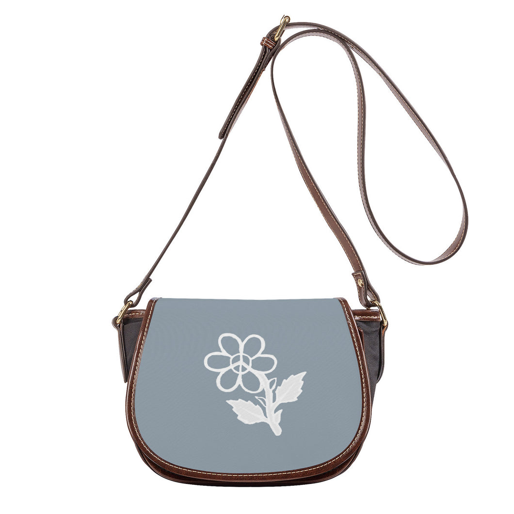 Ti Amo I love you - Exclusive Brand - Regent Grey  - White Daisy - Saddle Bag