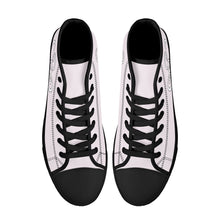 Load image into Gallery viewer, Ti Amo I love you - Exclusive Brand - Prim - Double White Heart High-Top Canvas Shoes - Black Soles
